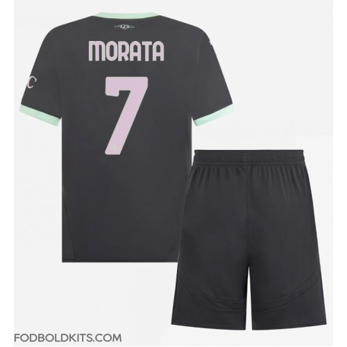 AC Milan Alvaro Morata #7 Tredje sæt Børn 2024-25 Kortærmet (+ Korte bukser)